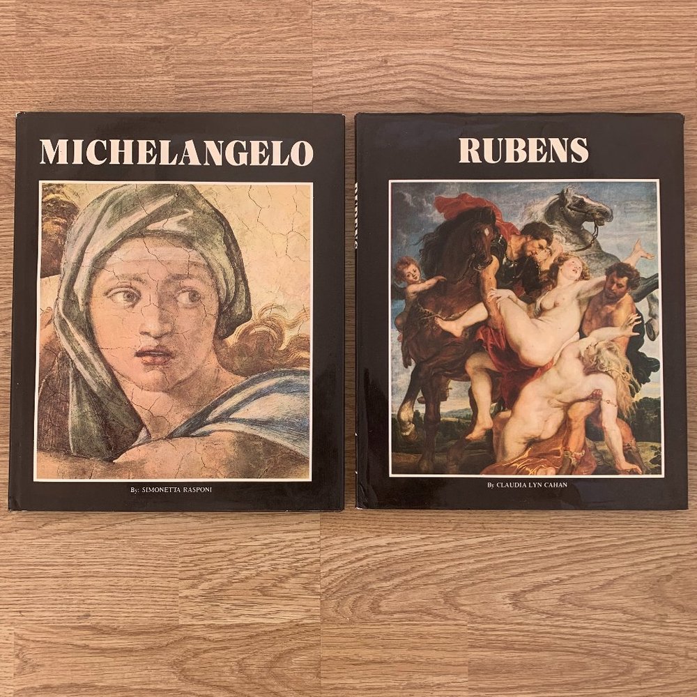 Vintage 80s Michelangelo and Rubens Art Books Milan Italy - Perfect Coffee Table